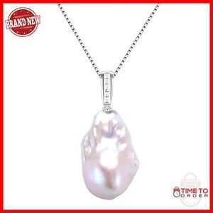 Baroque Pearl Pendant Necklace, 13-15mm Cultured Pearl, Sterling Silver Chain
